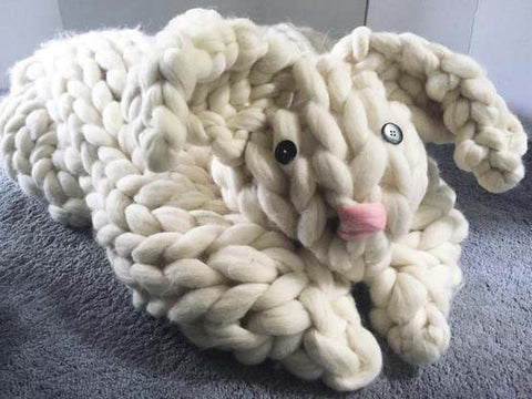 Chunky Knit Giant Animal Toy, Floor pillow