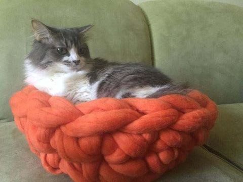 Chunky Merino Wool Cat Bed