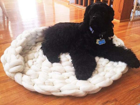 Chunky Merino Wool Dog Bed