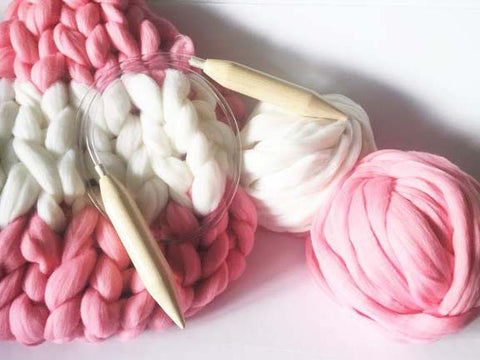 DIY Knitting Kit, Blanket 25x30 in