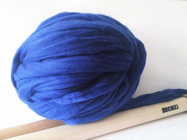 Super Chunky 100% Merino Wool Yarn, Royal Blue