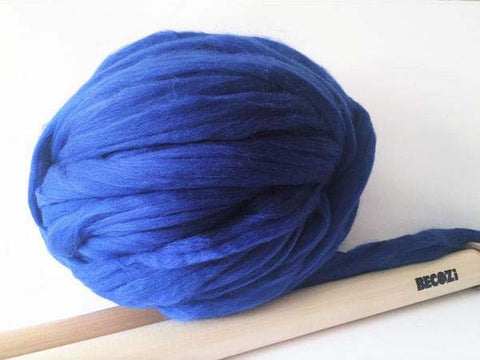 Super Chunky 100% Merino Wool Yarn, Royal Blue