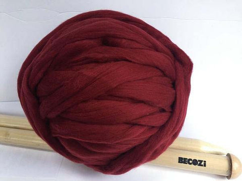 Super Chunky 100% Merino Wool Yarn. Burgundy