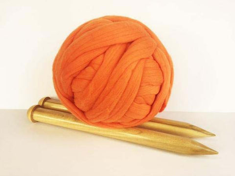 Super Chunky 100% Merino Wool Yarn, Orange