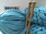 Super Chunky 100% Merino Wool Yarn, Sky Blue