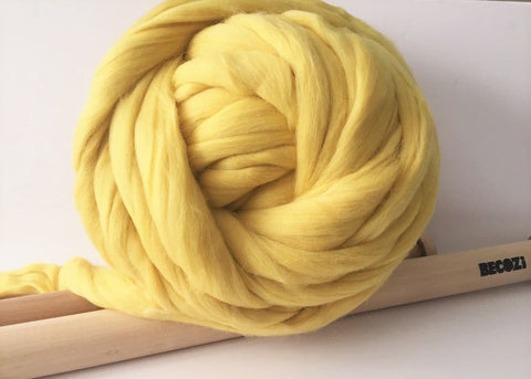 Super Chunky 100% Merino Wool Yarn. Yellow