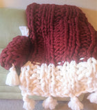 Chunky Knit blanket, Merino wool, Arm Knit