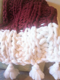 Chunky Knit blanket, Merino wool, Arm Knit