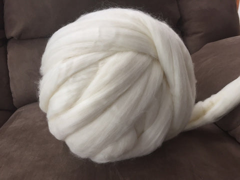Super Chunky 100% Merino Wool Yarn, Pearl White