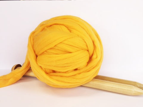 Merino Wool. Super Chunky 100% Merino Yarn. Yellow